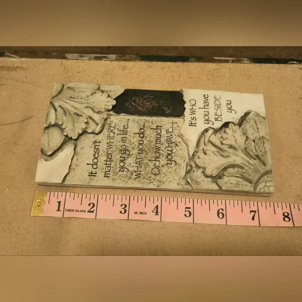 Vintage-Style Stone Resin Wall Plaque - Inspirational Quote Home Decor